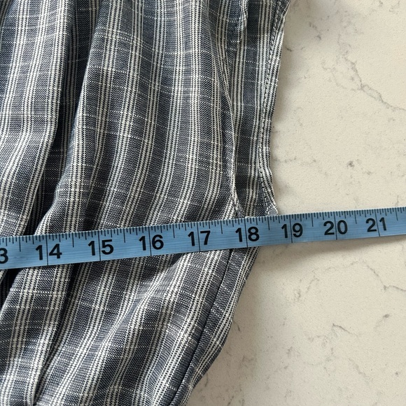 NWOT Max Studio Tie Front Cotton Blend Navy/White Train Striped Midi Dress - Picture 14 of 16